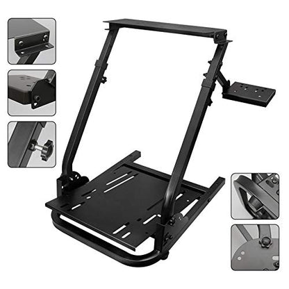 JIE JIN Racing Wheel Stand Steering Wheel Stand Gaming Cockpit Height Adjustable Foldable Gaming Racing Simulator Wheel Stand for Logitech G920 G29 G27 G25 Ps4 T300rs 458 T80, Wheel&pedal Not Included