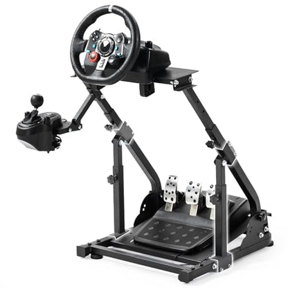 Anman Strengthen Stability Racing Wheel Stand fit for Logitech/Thrustmaster/PC/Fanatec G27,G29,G920,G923,T150,T248,T300,TMX,Upgrade Steering Shifter Mount Cockpit,Wheel Shifter Pedals NOT Included
