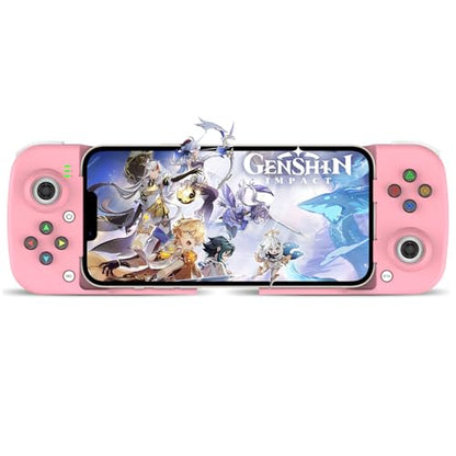 Joso Phone Controller for iPhone/Android Support Phone Case, Mobile Gaming Controller with Ergonomic Design - Wireless Gamepad for Cloud Gaming & PS Remote Play - color: Pink