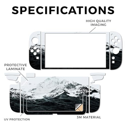 Gaming Skin Compatible with Nintendo Switch 2 Console Only - Mountain Waves - Premium 3M Vinyl Protective Wrap Decal Cover - Easy to Apply | Crafted in The USA by MightySkins - color: Mountain Waves, size: Switch 2 Console Skin Only, style: Matte Finish