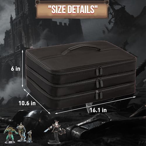 Miniature Carrying Case Miniature Storage Figure Bag 120 Slot Figurine Carrying Case Compatible with 40k, DND and More (Black, Bag Only)