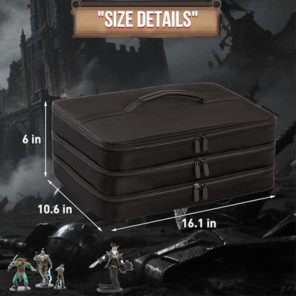 Miniature Carrying Case Miniature Storage Figure Bag 120 Slot Figurine Carrying Case Compatible with 40k, DND and More (Black, Bag Only)