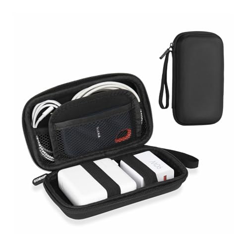 Ginsco Hard Shell Protection Case Electronic Accessories Organizer Pouch for MacBook Air/pro Adapter Chargers Cables Power Bank, for Sandisk Portable SSD Flash Disk SD Card (Black) - color: Black