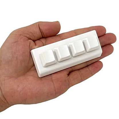 Mini 4 Keys Macro Mechanical Keypad, RGB Game Keyboard, USB-C | Portable One-Handed, Fully Programmable Keys, for Windows Mac OSU HID Standard, RGB Backlight, Red Switches, Hot Swap