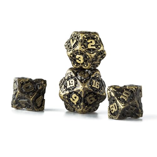 Surpass DND dice Set Metal dice Role Playing Polyhedral Dice Dungeons and Dragons Gifts Pathfinder d&d dice 7piece Set Bronze (Antique Bronze) - color: Antique Bronze