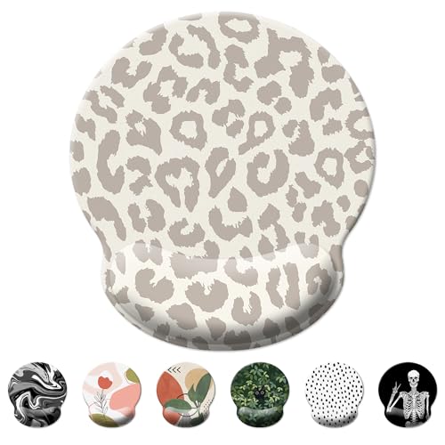 Mouse Pad Wrist Support,Ergonomic Mouse Pad with Wrist Rest,Comfortable Mousepad with Smooth Wrist Rest,Pain Relief Mouse Pads for Non-Slip Base,Computer,Laptop,Office & Home(Leopard Print) - color: Leopard Print