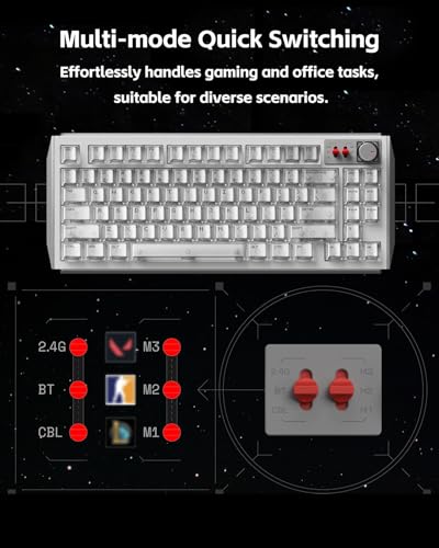 nuphy WH80 Hot-Swap Rapid Trigger Wireless Magnetic Keyboard with knob | Custom RGB Backlit Gaming Keyboard, 80% Layout, Tri-mode Hall Effect, 83 Keys, Support BT/2.4GHz/USB-C - color: White