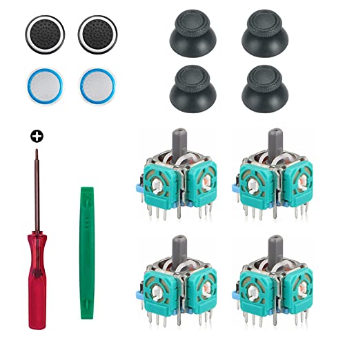 Replacement Thumbsticks Compatible with PS5 DualSense Wireless Controller | 4pcs Joystick Module Parts Analog Caps Compatible with Sony PS5 Controller