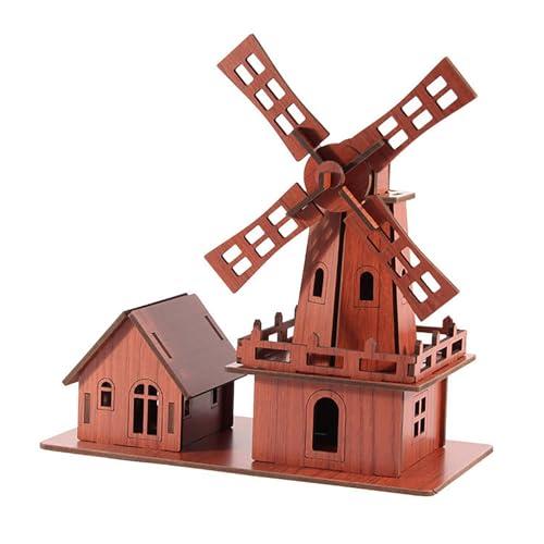 3D Puzzles for Adults, Log Cabin DIY Wooden House Model Kits for Adults to Build, Country Cottage Building Model, 3D Jigsaw Brain Teaser Puzzle, Dollhouse (Holland Windmill)