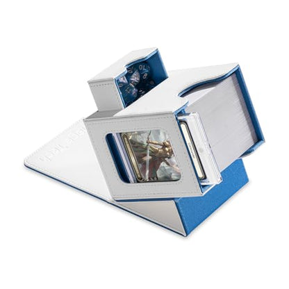Mage Tech Card Deck Box for MTG Commander - Patented Design, Commander Display, Fits 100 Double-Sleeved Cards, 35pt Card Brick & Dice Tray - White/Blue - color: 3. Verdict (White/Blue)