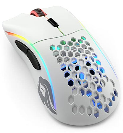 GLORIOUS Model D Wireless Gaming Mouse - 69g Superlight, Lag Free 2.4Ghz Wireless, Up to 71 Hour Battery, RGB, BAMF Sensor, Ergonomic, 6 Buttons - Matte White - color: White, style: Model D (Ergonomic)