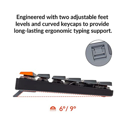 Keychron K1 SE, 87 Keys Ultra-Slim Wireless Bluetooth/USB Wired Mechanical Keyboard with White LED Backlit, Hot Swappable Low-Profile Gateron Mechanical Red Switch Compatible with Mac Windows - color: Low-Profile Gateron Red Switch