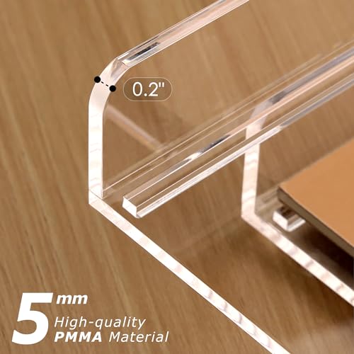 SANRUI 4 Tier Stackable Paper Letter Tray, Acrylic Vertical File Tray A4 Desk Organizer and Accessories Sorter Trays, Clear Workspace Office Supplies Organizers,12inx9.25inx6.6in - style: Vertical Thin 4 Tier Trays
