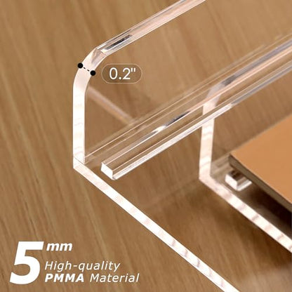SANRUI 4 Tier Stackable Paper Letter Tray, Acrylic Vertical File Tray A4 Desk Organizer and Accessories Sorter Trays, Clear Workspace Office Supplies Organizers,12inx9.25inx6.6in - style: Vertical Thin 4 Tier Trays