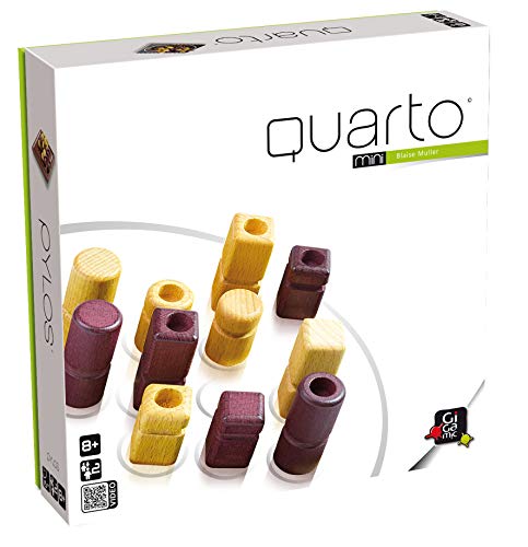 Quarto Mini | Mensa Select Winner | Travel-Friendly Version of The, Wooden Abstract Strategy Game for Kids & Adults | Family Game Night Favorite | Ages 8+ | 2 Players | 15 Min