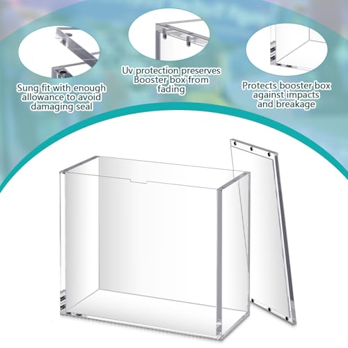 Cinnvoice 2 Pcs Acrylic Magnetic Case Booster Box Protective Case Stackable 4mm Thick Magnetic Closure Gifts for Collectors, Cards Not Included (Compatible with Etb) - style: Compatible with ETB