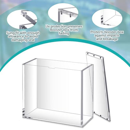 Cinnvoice 2 Pcs Acrylic Magnetic Case Booster Box Protective Case Stackable 4mm Thick Magnetic Closure Gifts for Collectors, Cards Not Included (Compatible with Etb) - style: Compatible with ETB