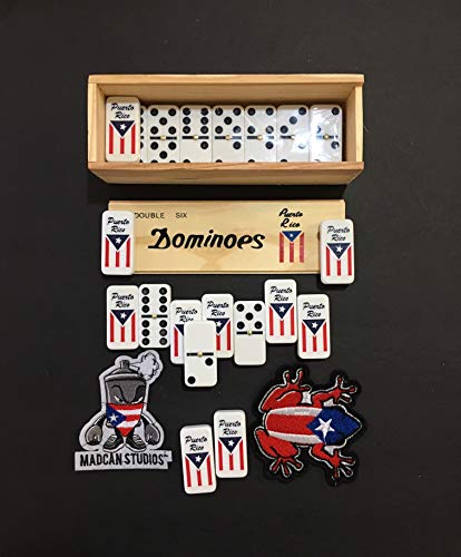 PRK 14 Puerto Rico Rican Flags Dominoes Domino de Puerto Rico Flag Value Pack Large Adult Size Double six Dominos Boricua Style