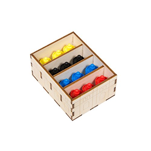 The Broken Token Board Game Organizer - Splendor and Cities Expansion Compatible Wood Storage Box with Multiple Trays