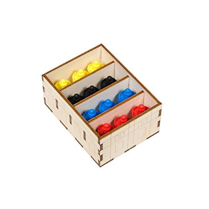 The Broken Token Board Game Organizer - Splendor and Cities Expansion Compatible Wood Storage Box with Multiple Trays