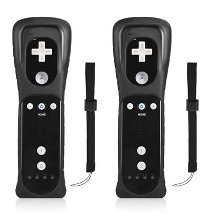 TechKen 2 Pack Wii Remote Controller with Silicone Case and Wrist Strap for Wii U - color: Black