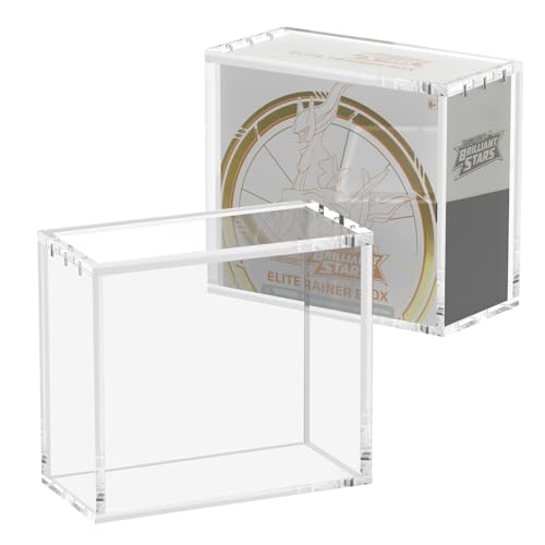 ETB Acrylic Protector Case 8mm Thick Magnetic Lid Closure Easy Top Loading UV Protection Dustproof Display Case Compatible with Elite Trainer Boxes(Case Only) - size: Elite Trainer Box Case