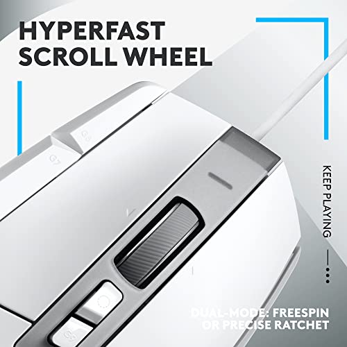 Logitech G502 X Wired Gaming Mouse - White | Optical Switches, 13 Buttons, Infinite Scroll, PC/MacOS Compatible - color: White, style: Wired