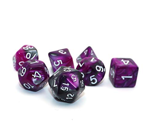 DND Dice RPG Polyhedral Dice Set for Dungeon and Dragons MTG Role Playing Games Dice Set(Purple & Silver) - color: Silver Mix Purple
