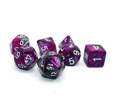 DND Dice RPG Polyhedral Dice Set for Dungeon and Dragons MTG Role Playing Games Dice Set(Purple & Silver) - color: Silver Mix Purple