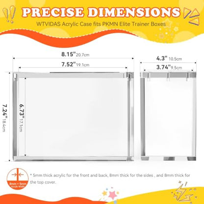 ETB Acrylic Case 3 Pack, 8mm Ultra Thick ETB Protector Case, Magnetic Lid | Stackable Clear Display Enclosure Compatible with Elite Trainer Boxes - color: 3PC ETB Acrylic Case, size: Acrylic Case