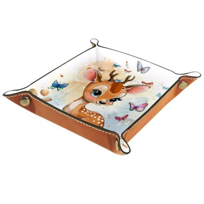 Deer Butterflies Dice Tray Dice Rolling Tray Folding Dice Holder for Dice Games, Like RPG, DND and Other Table Games - color: Multi 3