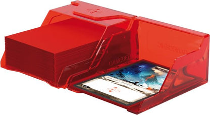Gamegenic Bastion 50+ XL Deck Box - Compact, Secure, and Perfectly Organized for Your Trading Cards! Safely Protects 50+ Double-Sleeved Cards, White Color, Made - color: Red