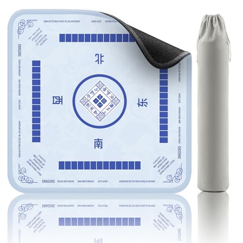 2F22E Mahjong Mat, Noise Reduction Non-Slip Mahjong Mat for Table, 32.4 * 32.4 Inch Mahjong Table Mat for Poker, Board Games Table Mat, Card Games, Tile Games, Dominoes(Sky Blue) - color: Wathet Blue