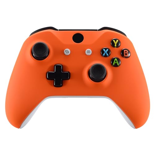 eXtremeRate Orange Soft Touch Front Housing Shell Case for Xbox One S/X Controller, Comfortable Replacement Kit Faceplate Cover for Xbox One Wireless Controller Model 1708 - color: Orange