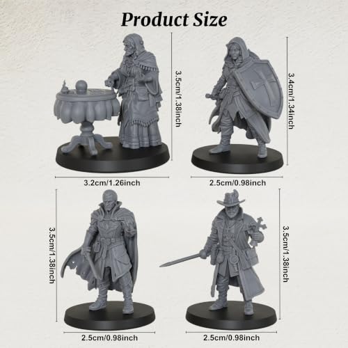 28mm DND Miniatures Fantasy RPG Accessory- Vampire Hunters AS1010 | Dungeon Masters Essential- Unpainted 1:56 Minis Figurine Set for Miniature Gaming & TTRPG