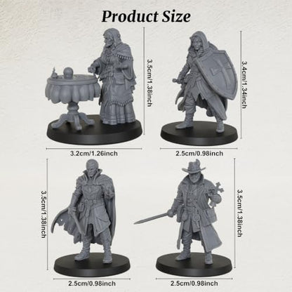 28mm DND Miniatures Fantasy RPG Accessory- Vampire Hunters AS1010 | Dungeon Masters Essential- Unpainted 1:56 Minis Figurine Set for Miniature Gaming & TTRPG