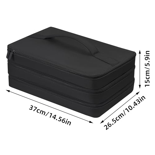 Miniature Storage Carrying Figure Bag -108 Slot Figurine Minature Carrying Case Compatible with D&D and More(Bag Only) (Black) - color: Black