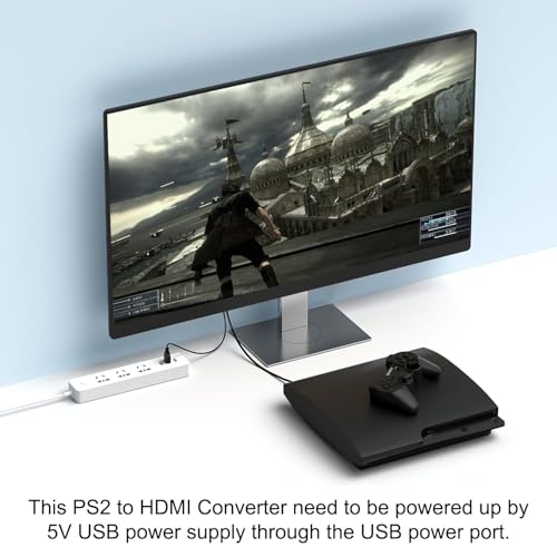 PS2 to HDMI Adapter HD-Link Cable Support ON/Off Switch, Converter PS3 Video Signal to HDMI Signal with True Ypbpr HD Signal Output (100% Improve Video Quality for PS2 and PS3) - style: PS3 HDMI Converter