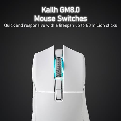 i-rocks iRocks IRM31R RGB Backlight, Wireless Lightweight Gaming Mouse, Tri-Mode Connection, Kailh GM8.0 Mouse Switches, Advanced PixArt PAW3395 Optical Sensor, Resolution Up to 26,000 DPI - White - color: White