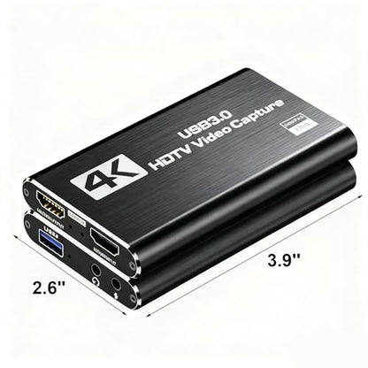 4K HDMI Video Capture Card with Microphone Full HD 1080P 60FPS | USB 3.0 Gaming Capture Device, Compatible with Switch/Xbox/PS4/PS5/PC/OBS