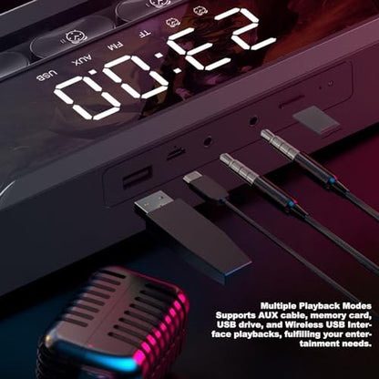 Yunseity RGB Laptop SoundBar, Lossless Fidelity Dynamic Bluetooth Computer Speakers, Colorful Light Gaming PC Sound Bar, USB Powered Speakers for PC Desktop Monitor, Yunseity1ga0ns4rhm