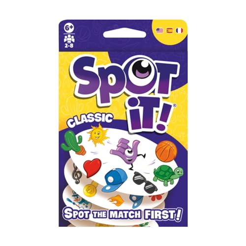 Asmodee Spot It! Classic Card Game (2024 Refresh) - Pocket Eco Edition, 5-in-1 Visual Perception Game for Quick Reflexes and Family Fun, Ages 6+, 2-8 Players, 10 Minute Playtime - style: New Edition
