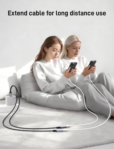 6.6FT USB A Male to 2 Female Cable, USB Splitter Cable for Mac, Xbox, Laptop, Tablet, Smartphone Data Transmission, Card Reader, Keyboard, PS4, PS5, Mouse. - size: 6.6FT