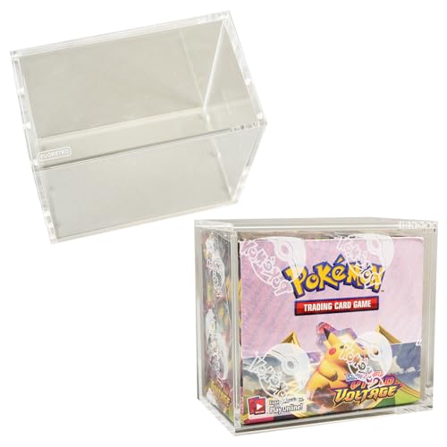 EVORETRO Booster Box Acrylic Case Protector for Pokemon, Magnetic Lid | 1 Pack | 4mm Thick | UV-Resistant & Acid-Free | Crystal-Clear Scratch-Resistant Display | Snug Fit for Sealed Booster Boxes - style: Booster Magnet (1)