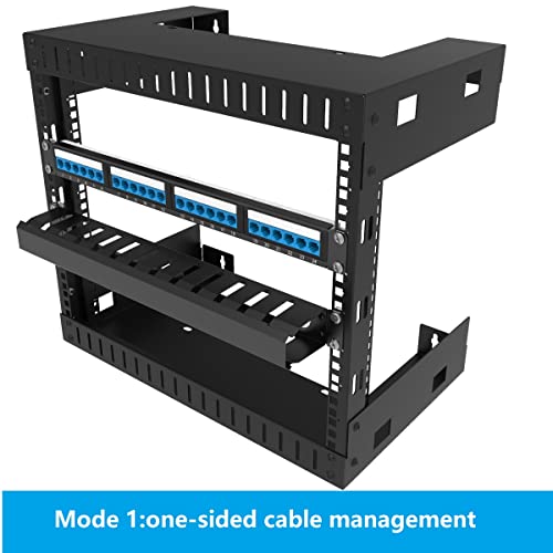 2 Pack of All Metal 1U Cable Manager with 12 Big Finger Slots | Cable Management Horizontal Rack Mount for 19-inch Server Rack or Cabinet