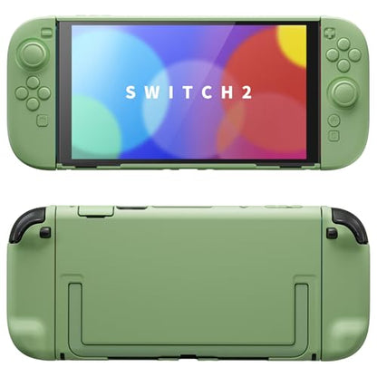 PlayVital Protective Case for Nintendo Switch 2 - Cute Dockable Hard Case Shell for Switch 2 with Thumb Grip & Sticker & Button Caps, Anti-Scratch & Shockproof Cover Skin - Matcha Green - color: Matcha Green