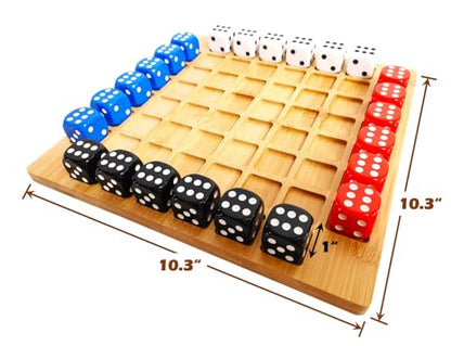 Dice Battle, 2~4 Player Board Games, 4 Player Durable Wooden Coffee Table Games for Adults, Best Bar Dice Games, Indoor Tabletop Game & 4 Players Wood Table Top Dice Game (Single(2~4)/Log) - color: Single(2~4)/Log