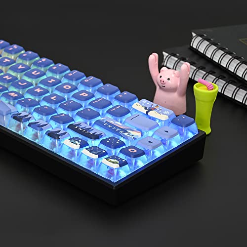 Polar Region ASA Custom keycaps ，118 Keys Double-Shot Key Cap Set for Cherry/Gateron MX switches 60 Percent / 64/61 Gaming Mechanical Keyboard(Polar Region Blue) - color: Polar region Blue