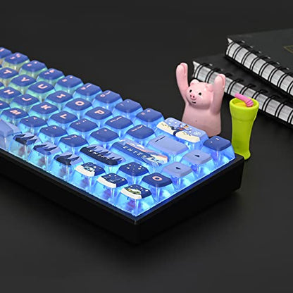 Polar Region ASA Custom keycaps ，118 Keys Double-Shot Key Cap Set for Cherry/Gateron MX switches 60 Percent / 64/61 Gaming Mechanical Keyboard(Polar Region Blue) - color: Polar region Blue