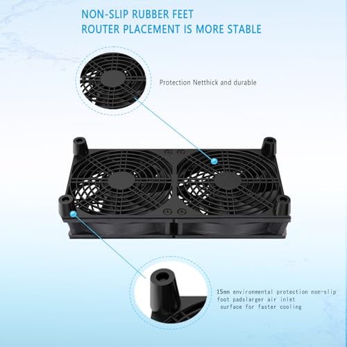 VTRETU Cooling Fan, Dual 120mm Fan for Router Rack DIY Audio Video Network Cabinet Server Cooling Project and Equipment Workstation Xbox PS5 Cooling Accessories 240 * 120 * 25mm - style: 240mm
